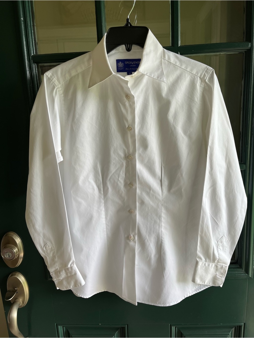 Grosvenor Womens White Long Sleeved Shirt - Classic Spread Collar